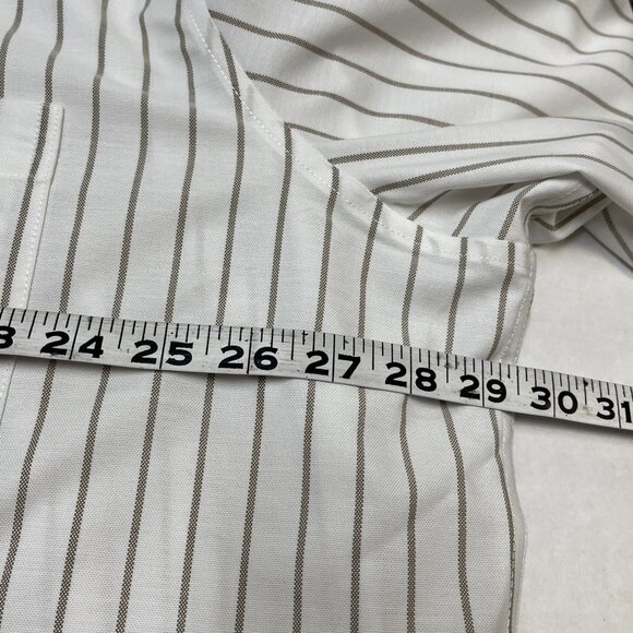 Stafford Shirt Men XXLXT Brown Striped Button Down Coolmax Office Career Preppy - Picture 9 of 9